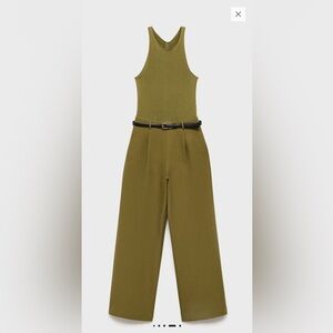 Mango Olive Green Jumpsuit
